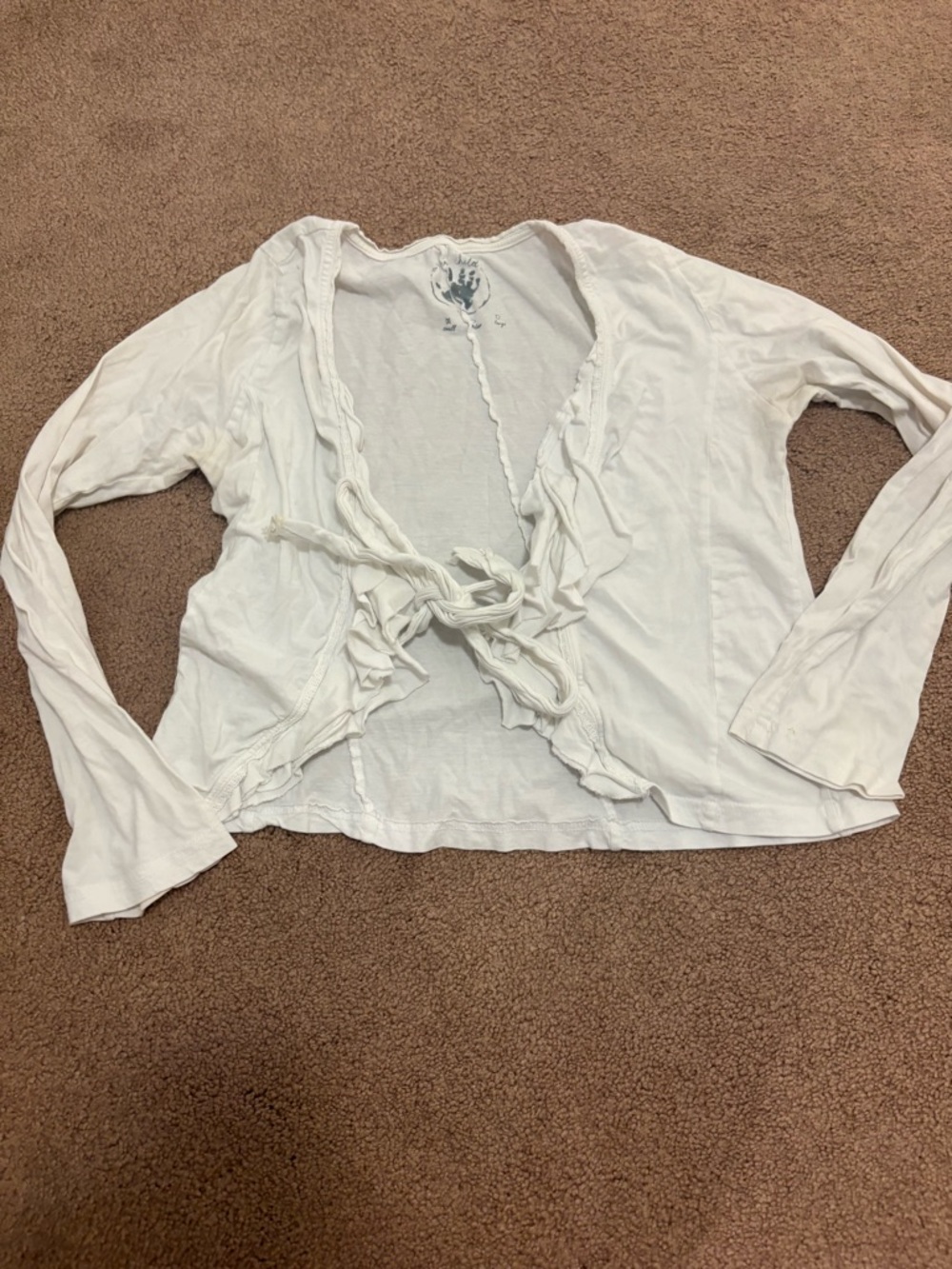 3 for $25 Inner child Women's White Tie-Front Lightweight Cardigan size small